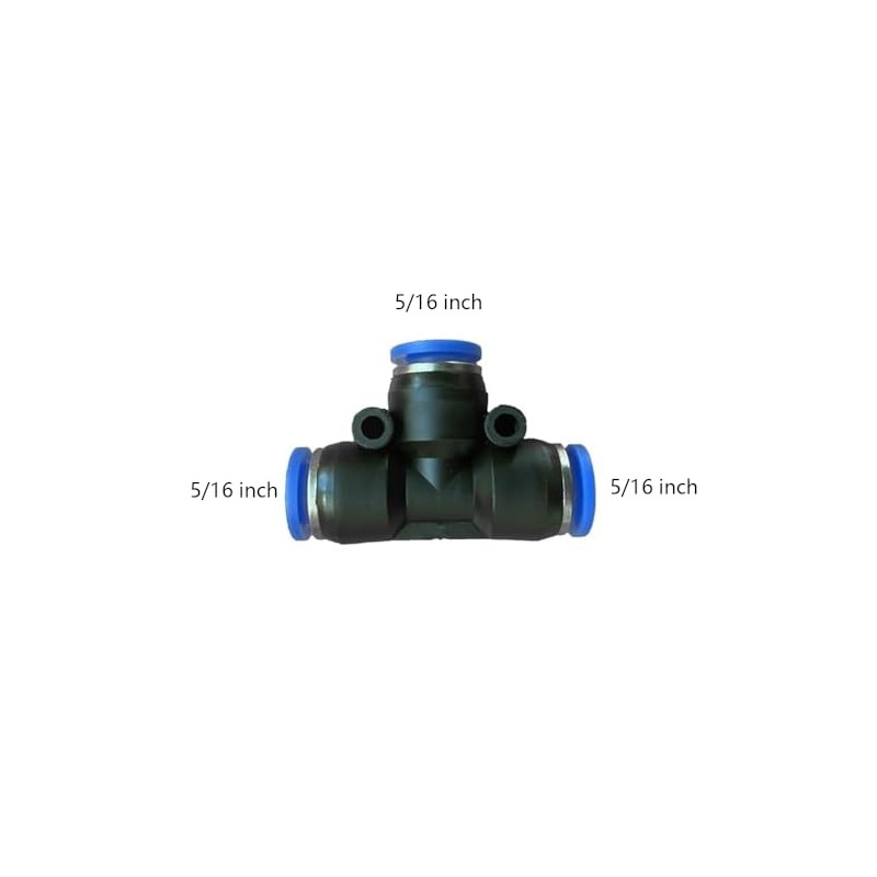 5 Pcs 5/16" x 5/16"x 5/16" Pneumatic T Shaped 3