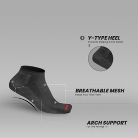 Penn Men's Cushioned No-Show Socks: Comfortable Low-Cut Style, Invisible Liner Design | Ideal for Sports, Gym, Hiking & Everyday Wear (10 pair)