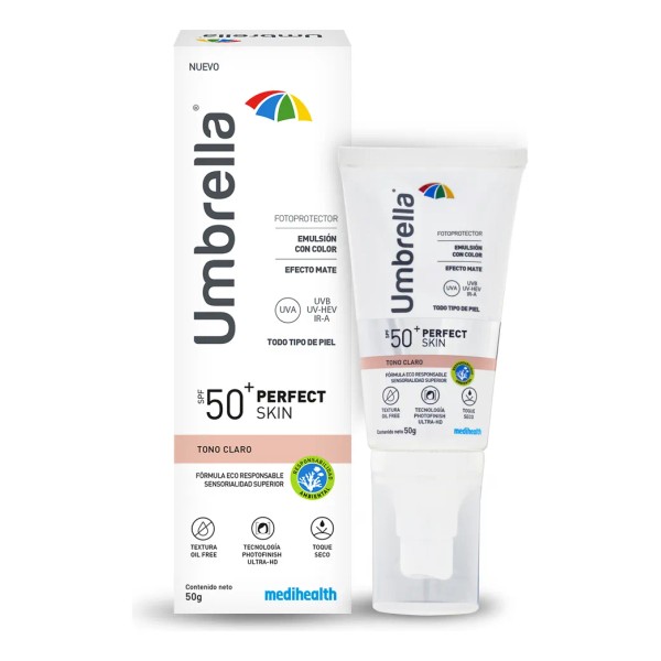 Umbrella Perfect Skin tono claro SPF 50+,color EFECTO MATE