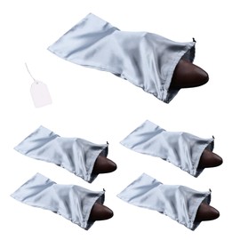 GONGKANGYUAN 4 Pack Shoe Bags for Travel Satin Fabric Shoe Bag with Drawstring for Men Women Travel Protecting Storing Shoes (Grey)
