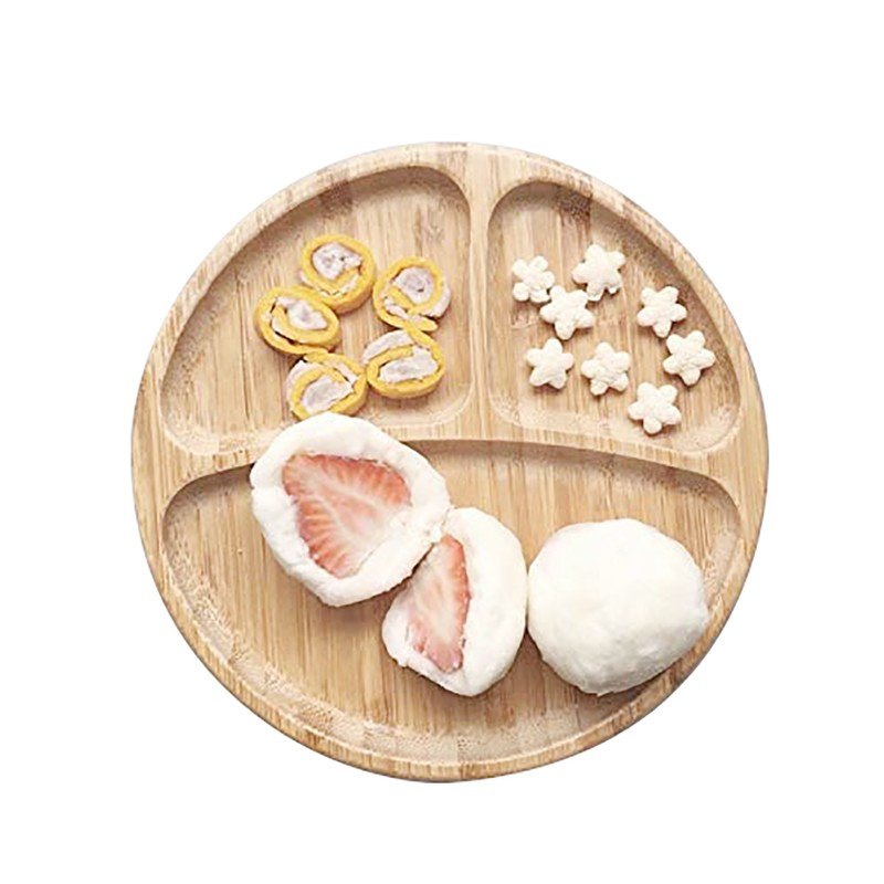 Baby Dinner Plates Portable Non Slip Baby Suction Plate Bamboo