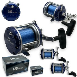 2 x LFS 300 Multiplier Sea Fishing Reels 20lb Blue line 1bb SALTWATER TROLLING
