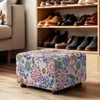Talayituse Boho Mandala Flower Print Ottoman Cover Rectangle Waterproof Ottoman