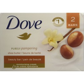Dove Purely Pampering Beauty Bar for Softer Skin Shea Butter More Moisturizing Than Bar Soap 3.75 oz 2 Bars