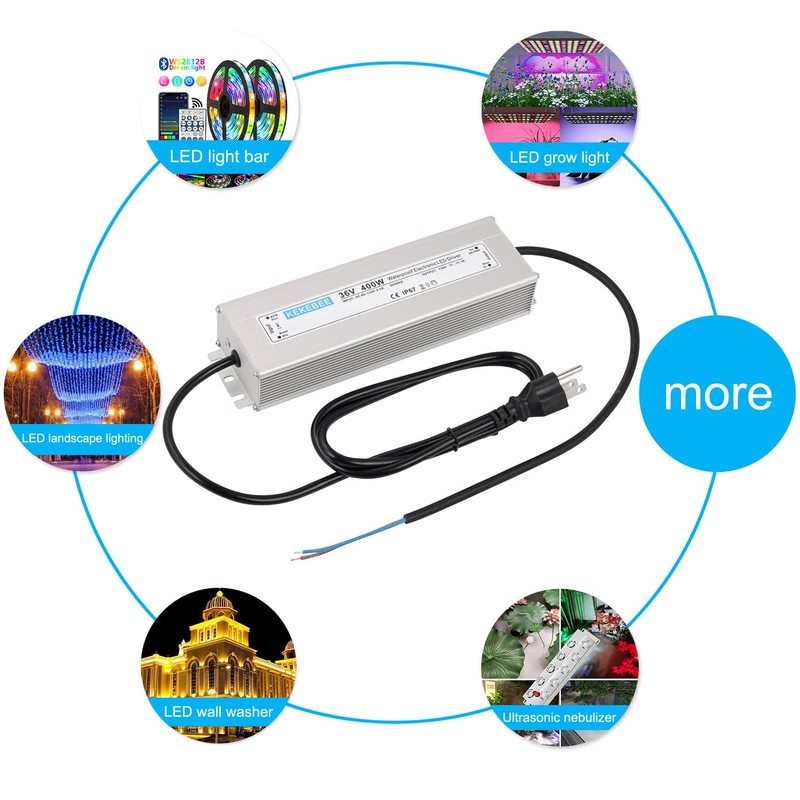 KEKEBEE LED Driver 36V400W Waterproof Power Supply 110V/130V AC to