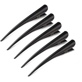 MAHAVIMOKSA 10pcs 125mm/4.9” Large Duckbill Metal Hair Clips Alligator Curl Clips for Women Ladies Hair Accessories (Black)