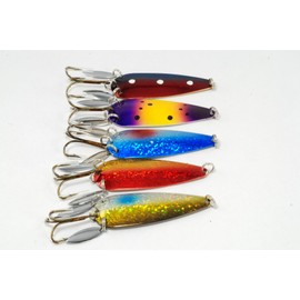Akuna Pack of 5 Willy Blade 3 inch Casting Spoon Fishing Lure with 2 Side Spoons [JM-5-FLC10-B]