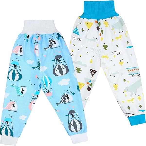 MooMoo Baby Waterproof Diaper Pants for Potty Training 2 Packs