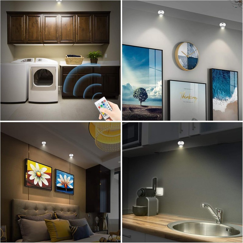 LUXSWAY LED Spotlights Accent Light Battery Operated Dimmable Picture SpotLight