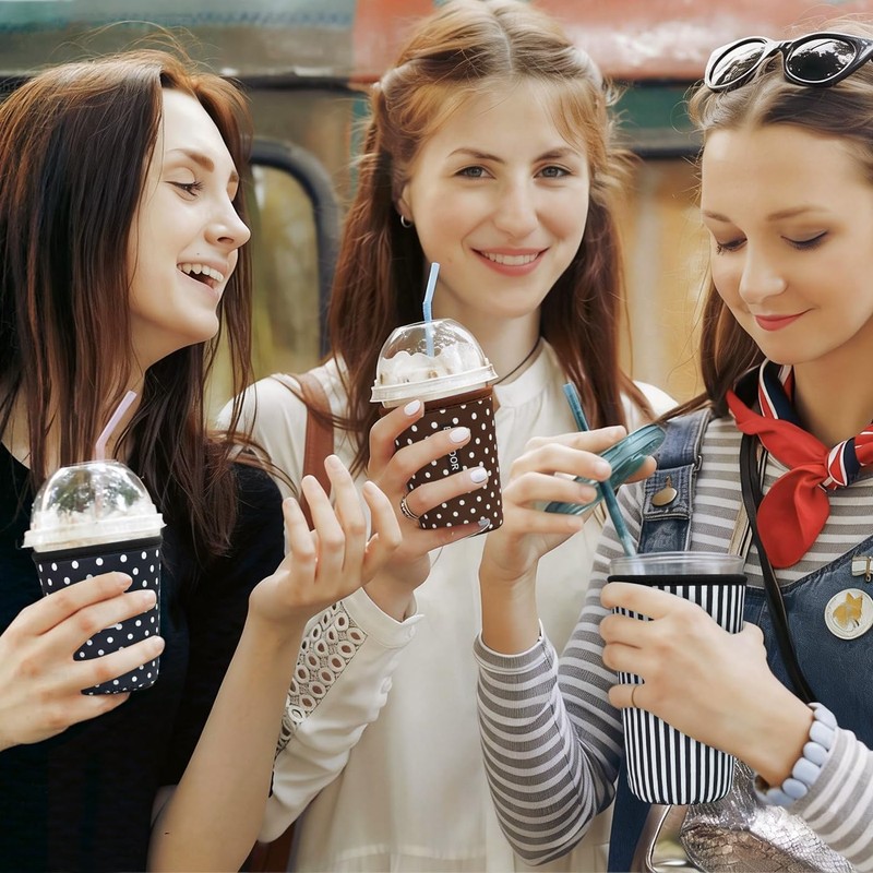 Reusable Insulated Sleeve for Iced Coffee Cup, 3-Pack Coffee Neoprene