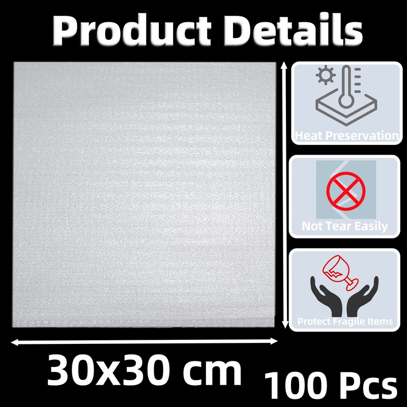 Foam Film Packaging Material 100 Pieces Bubble Wrap Moving Foam