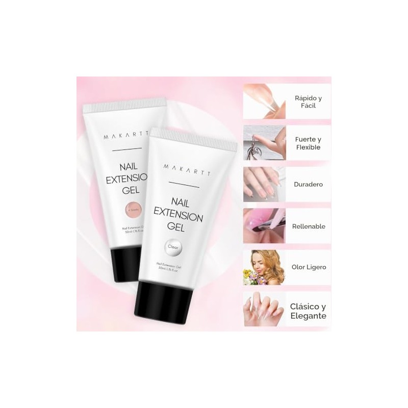 MAKARTT Juego de Gel Constructor para Extensiones de Uñas Poly