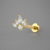 KIWI DAISY Gold-Plated Lotus Marquise CZ Threadless Labret Stud, 18GA