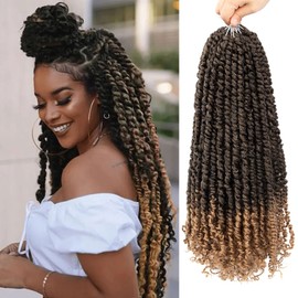 Fulcrum Passion Twist Crochet Hair 18 Inch, 8 Packs Pre Looped Passion Twist Hair, Pre-Twisted Passion Twist Crochet Hair For Black Women (18Inch (Pack of 8), T27#)
