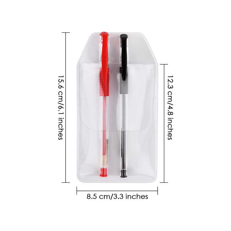 DS. DISTINCTIVE STYLE Shirt Pocket Protector 10 Pieces PVC Pocket