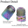 J.CARP 4 Pieces Metal Dazzle Thimble Sewing Finger Protector Adjustable