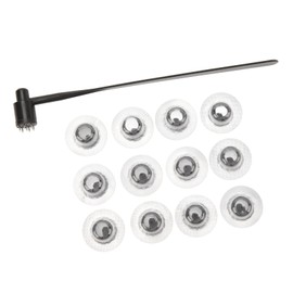Sieben Sterne Nadel Set, Sieben Sterne Dermal Nadelhammer Set, Seven Star Nadelhammer Pflaumenblüten Hauthammer aus Edelstahl mit 12 Ersatzköpfen für Haarausfall, Medizinische Physiotherapie