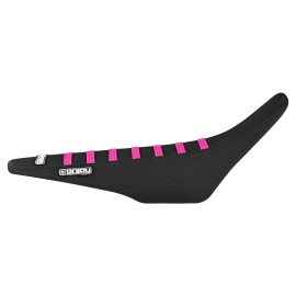 Enjoy MFG 2007 - 2024 HONDA CRF 150 R gripper seat cover    all BLACK w/ PINK ribs  #50