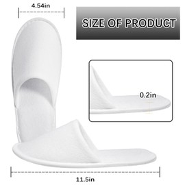 SENJUNSAFE 6Pairs disposable slipper disposable slippers for guests hotel slippers spa slippers Pack for Hotel, Spa, Travel, Shoeless Home, White Closed Toe (US Men Size 10, Women 11)