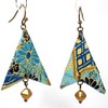 Navy Denim Light Blue Paper Origami Arrowhead and Glass Bead