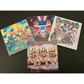 Handmade 4 Grateful Dead Wood Handmade Waterproof and Sealed Cork Back Coasters.  New.