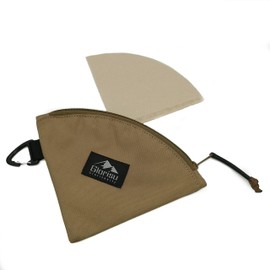 Glorisunity Coffee Filter Case, Paper Filter Case, Hario V60, Paper Filter, Cone Type, Waterproof, Dustproof, Camping, Outdoors, Carabiner, Lightweight, Portable, Home Use (Coyote)