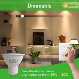GY GU10 Led Dimmbar Kaltweiss Lampe, GU10 4.9W 790 Lumen 6500K Kaltweiß Glühbirnen,75W Halogenlampe ersetzt,Abstrahlwinkel 120° Leuchtmittel,GU10 Dimmbar, Energiesparlampe,5 Stück
