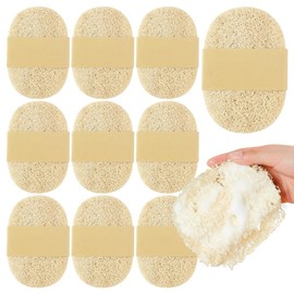 10 Esponja Vegetal Exfoliante Lufa 100% Natural Limpieza Corporal Elimina Piel Muerta Baño Almohadilla Perfecto para Baño Spa y Ducha Libres de Plástico