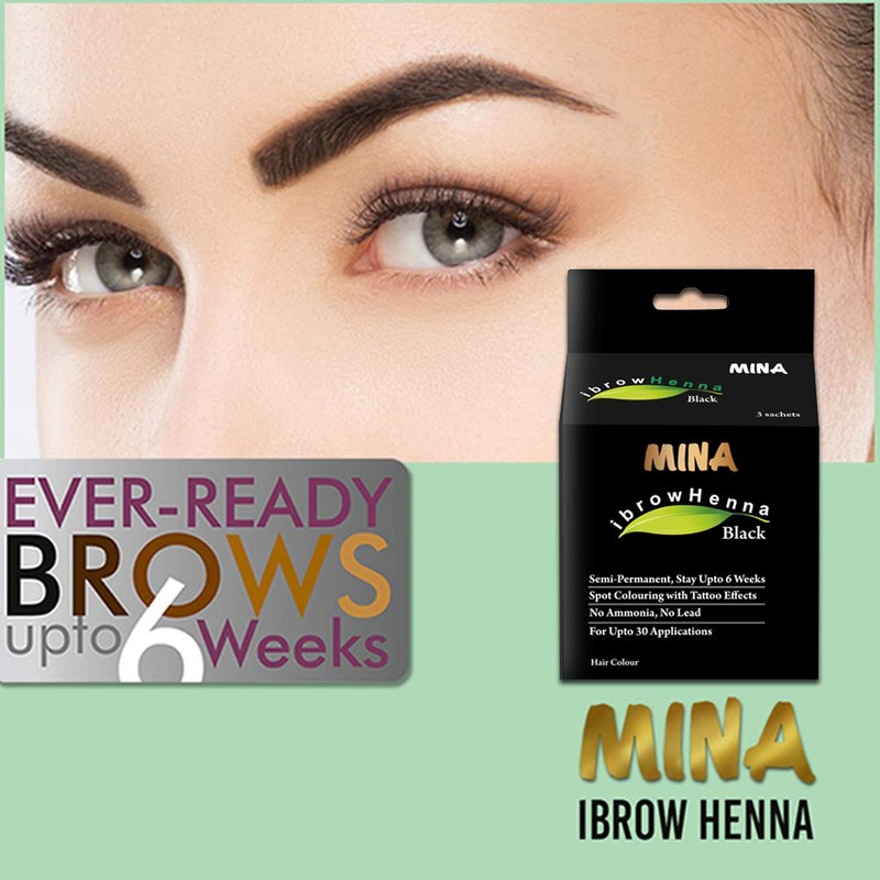 Mina Eyebrow Henna Black Regular Pack & Tinting Kit For