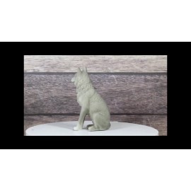 Cries Of The Night Sitting Alpha Grey Direwolf Wolf Home Decor Figurine 6"H
