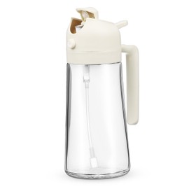 GRIRIW Oil Spray Dispenser 2-in-1 Olive Oil Sprayer for Cooking 470ml White Universal Use