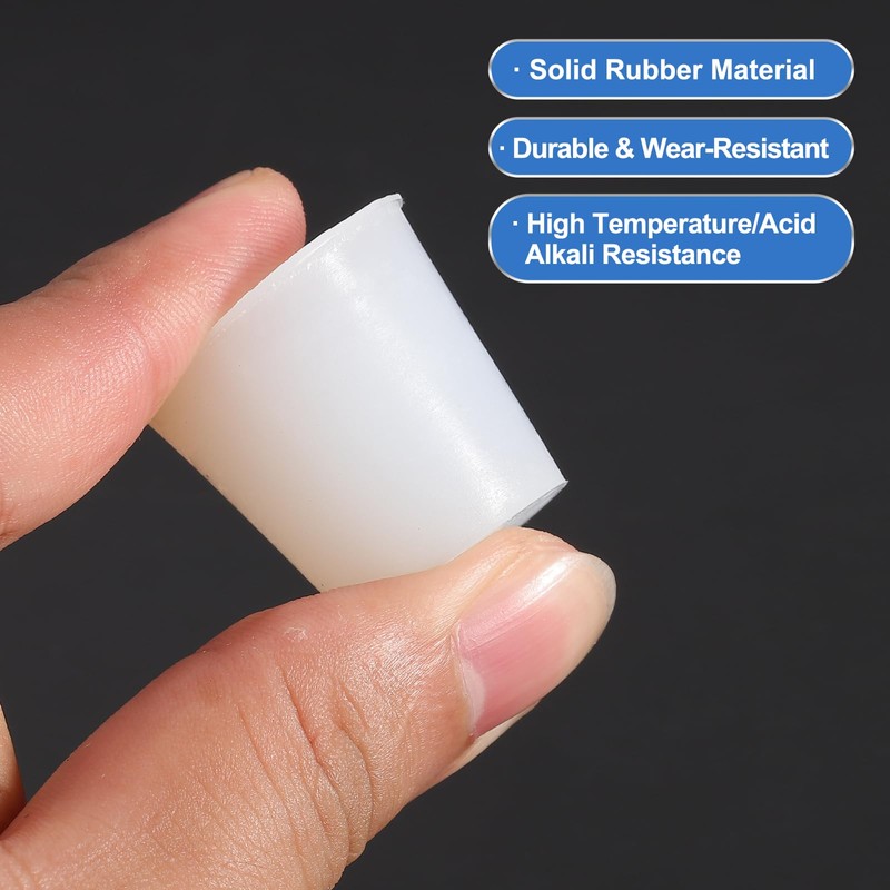 PATIKIL Tapered Shaped Solid Silicon Stopper, 1" Tube Rubber Stoppers