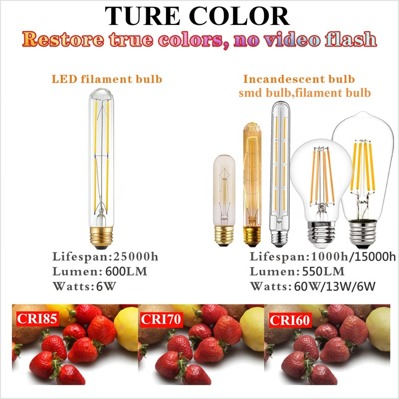 LiteHistory T10 LED bulb 6W Equal E26 LED Bulb 60