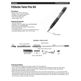 Penn State Industries PKFPENSS Filibella Twist Ballpoint Pen Kit Starter Package Woodturning Project