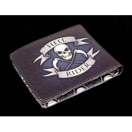 Men's Gothic Purse Reaper Biker - Hell Rider | Fantasy Wallet, Multicoloured, multicoloured, Additional pocket