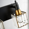 HUOKU Modern Crystal Bathroom Vanity Light 3-Light Brass Wall Light