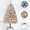 4.5FT Flocked Artificial Christmas Tree with 100 Warm White LEDs