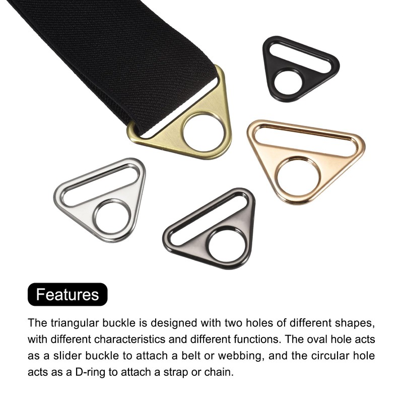QUARKZMAN Triangle Buckle Adjuster, Pack of 10 2 Inch Triangle