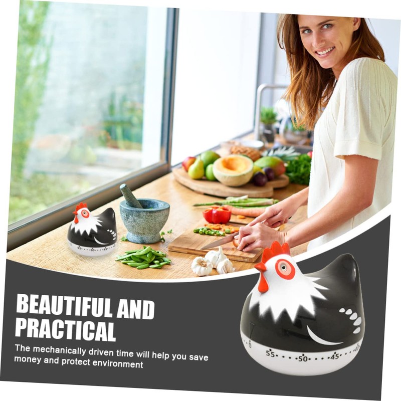 Tofficu 2pcs Cartoon Mechanical Timer for Creative Reminder Kitchen Baking