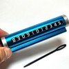 Vehicle parking number plate contact metal blue / 차량 주차번호판 연락처 메탈 블루