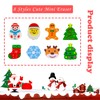 300 Pieces Christmas Mini Erasers Assortment Snowman Elk Christmas Tree