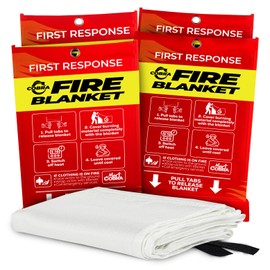 Mart Cobra Emergency Fire Blanket for Home and Kitchen - 4 Pack - Fire Blankets Emergency for Home Safety 40” x 40” - Suppression Shield Retardant Extinguisher Fiberglass Welding Fireproof Cloth Towel