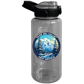 Taos Ski Valley New Mexico Design A Souvenir 64 oz Large Water Bottle with Screw-on Top and Straw 2-Pack