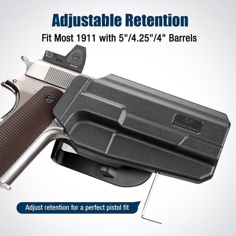 OWB 1911 Holster – Fit Most Non-Rail 1911 Pistol with