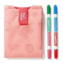 Roll'eat ® Reusable Sandwich Bag with Washable Markers to create Paintings | Sandwich Container | Eco Friendly Food Bag | Reusable and Washable Sandwich Wrap | Flamingo - Boc'n'Roll Paint