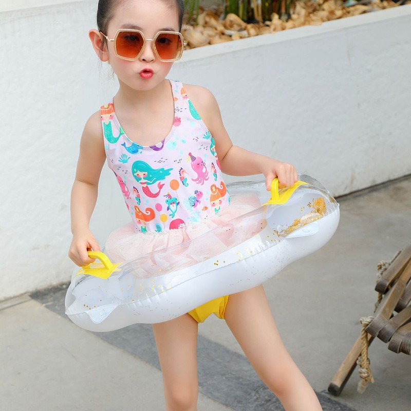 Baby Swimming Float Inflatable Swimming Ring with Safety Seat Handles