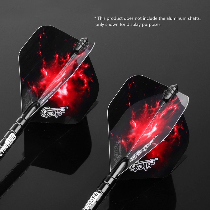 CyeeLife-48pcs Dart Flights + 32pcs Plastic Flight Protectors-Standard Dart Flight