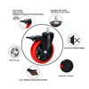 YOOGAA Caster Wheels 5 inch Total Locking Stem Casters 1/2"-13