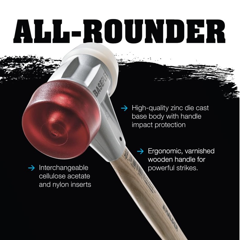 Halder 3968025 25 mm CA/Nylon EH 3968"Baseplex" Soft-Face Mallet -