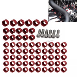 Unbranded Red Aluminum Engine Bolt Covers For Harley Heritage Softail Electra Road Glide